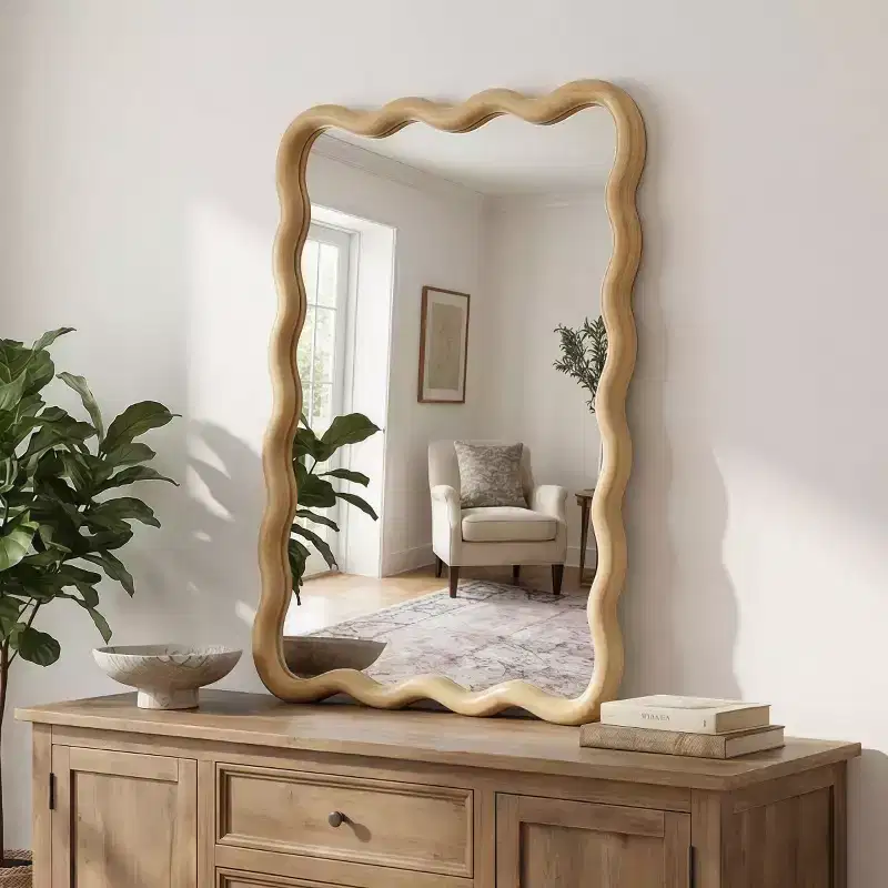 20 x 30 Rectangular Decorative Wall Mirror with Solid Wood Frame, Accent Vanity Mirror for Bathroom or Entryway