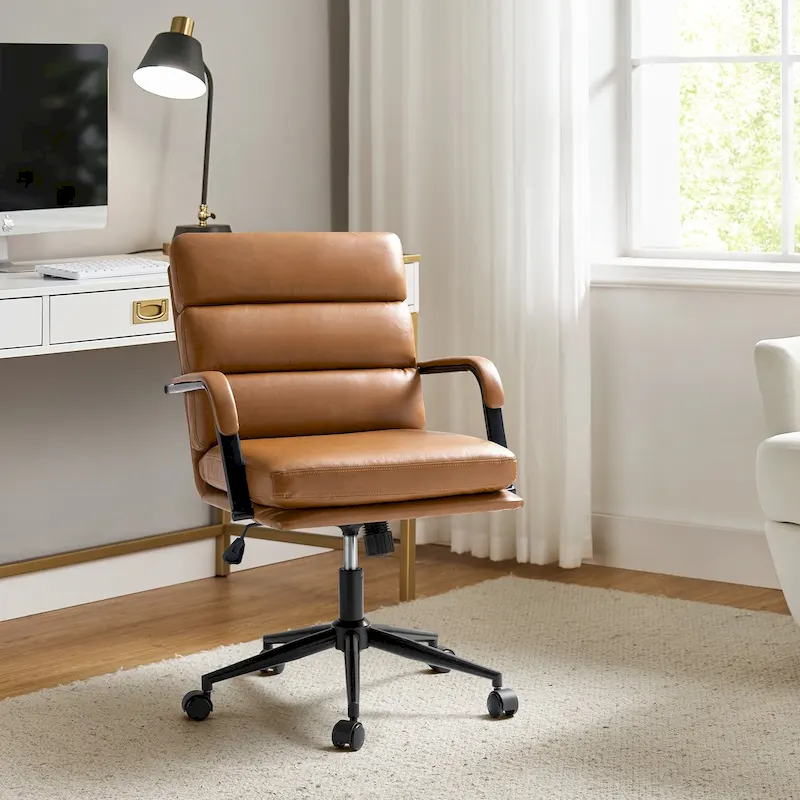 Modern Task Faux Leather Chair with Tilt Lock and Center Tilt