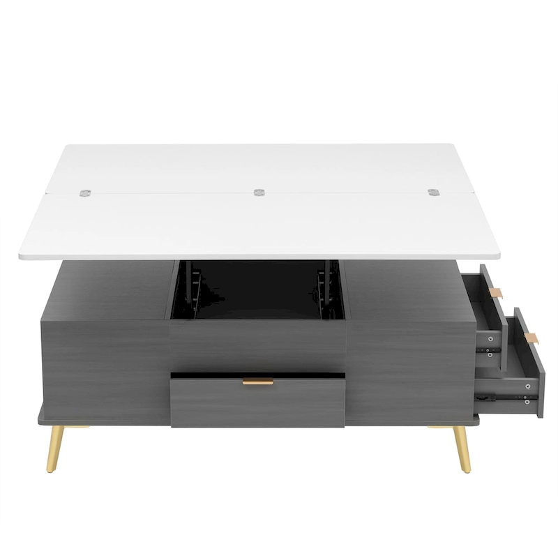 Modern Lift Top Coffee Table Multi Functional Table with Drawers