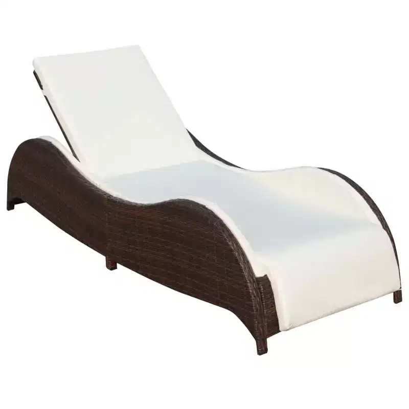 vidaXL Sun Loungers PE Rattan Large Adjustable Armrests