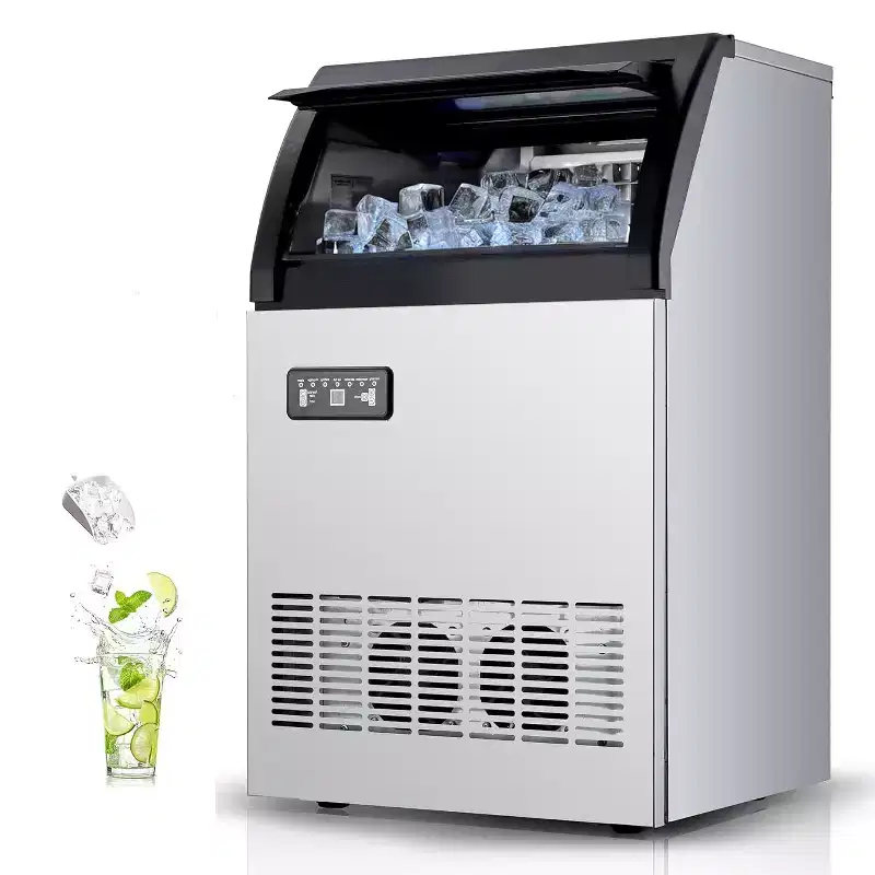 Garvee 155lbs/24H Stainless Steel Under Counter ice Machine with Large Storage, Silver