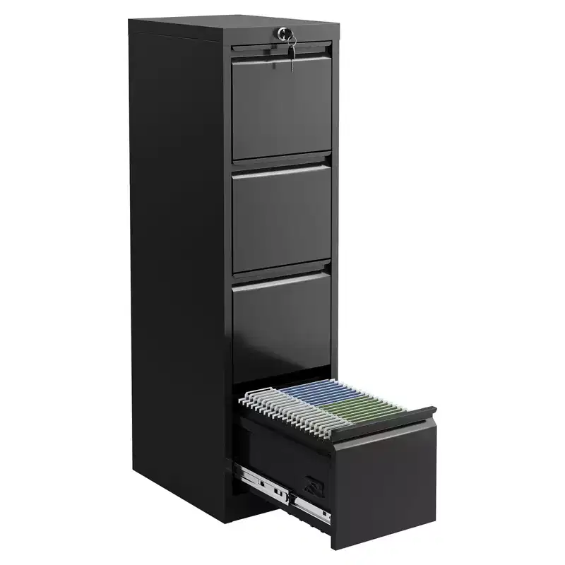 Metal File Cabinet with Lock - 4-Drawer Vertical Locking Storage for Letter/Legal/A4 Files, Office Organizer