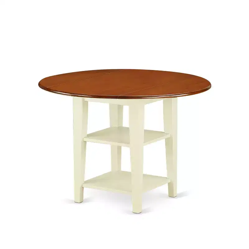 Buttermilk & Cherry Round Dining Set, 3-Piece, Seats 2