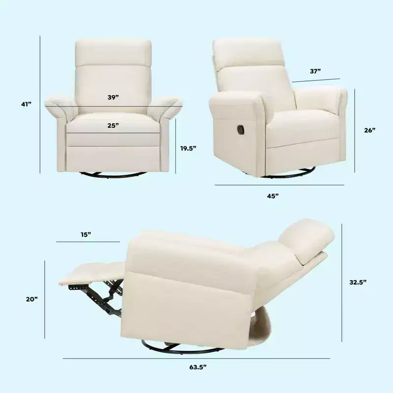 Recliner and Swivel Glider with Adjustable Headrest and Armrests