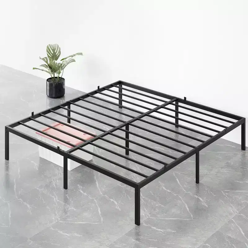Low platform bed frame for bedroom - maximum weight capacity 800 lbs, no spring mattress required, minimalist design.