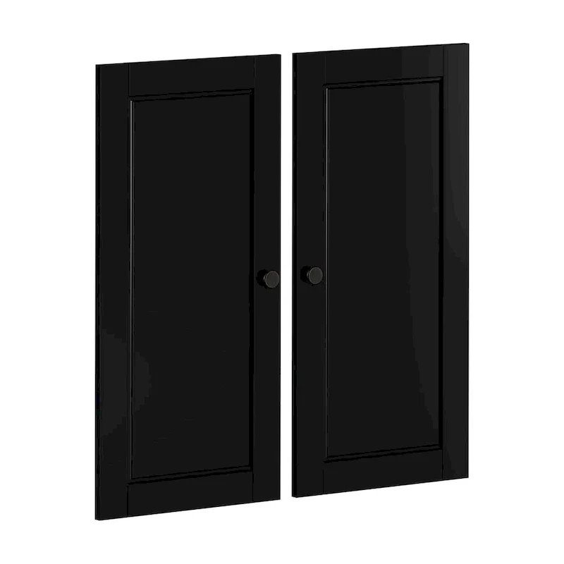 100% Solid Wood Modular Kitchen Pantry Double Door Kit - Set of 2