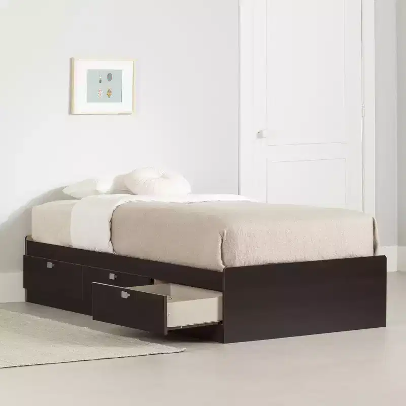 Twin Platform Bed with Storage Drawers for Kids