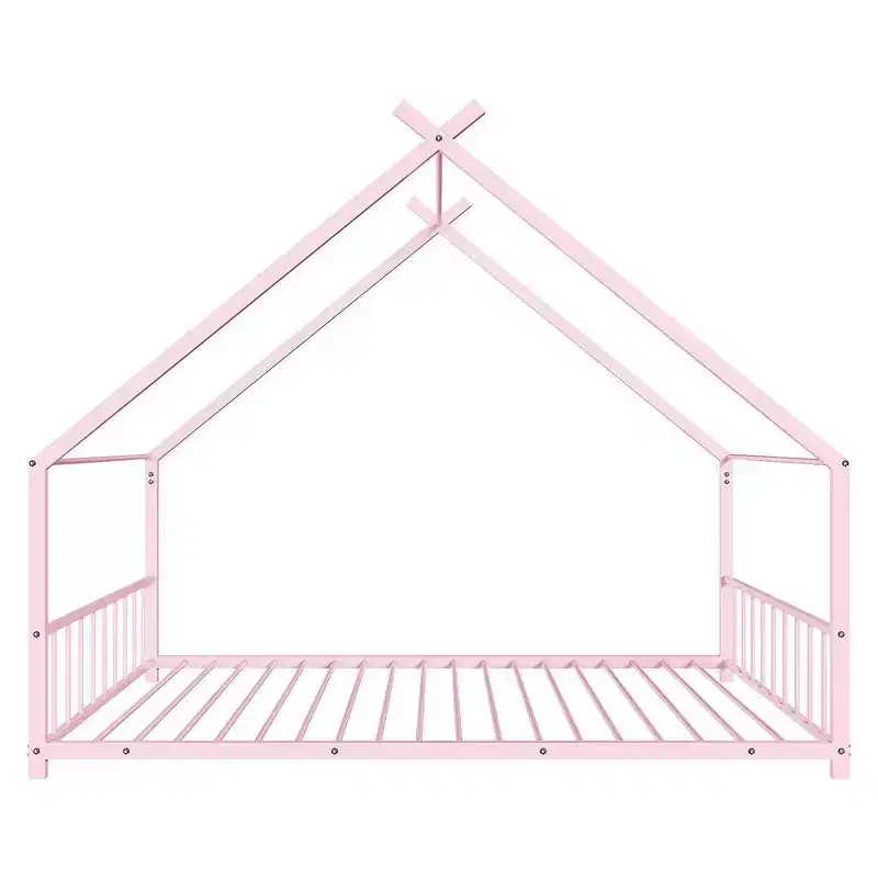 Twin Size Montessori Floor Bed Metal House Bed Frame For Kids