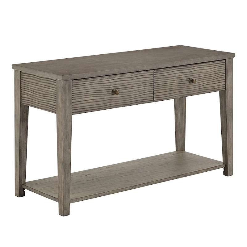 Coober Antique Grey Finish Grey Fiber Cement Sofa Table with Shelf by iNSPIRE Q Modern