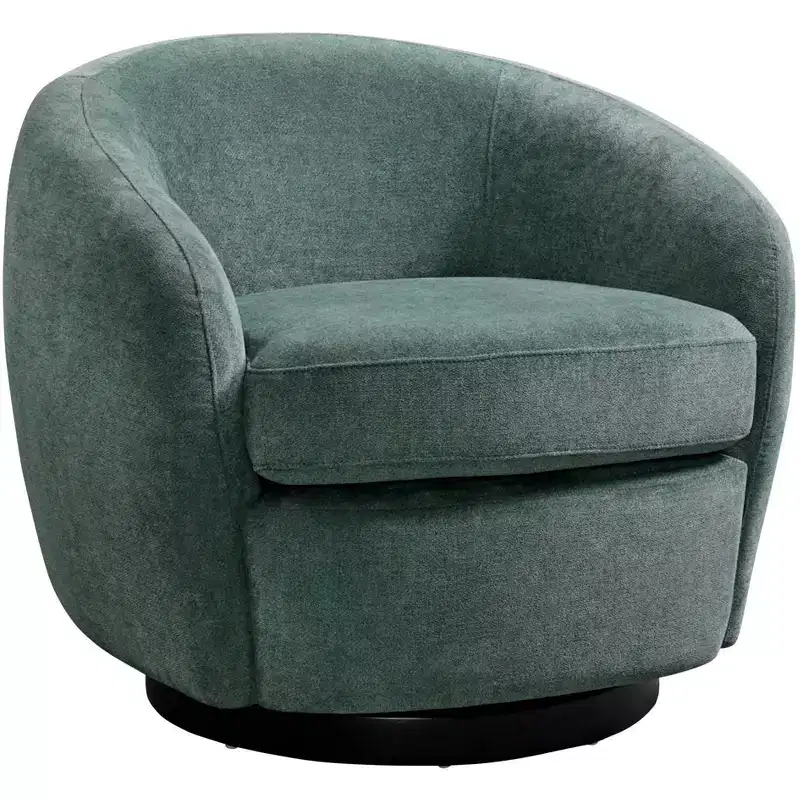 Elements Chanel 34 Wide Bristo Teal Green Fabric Swivel Chair