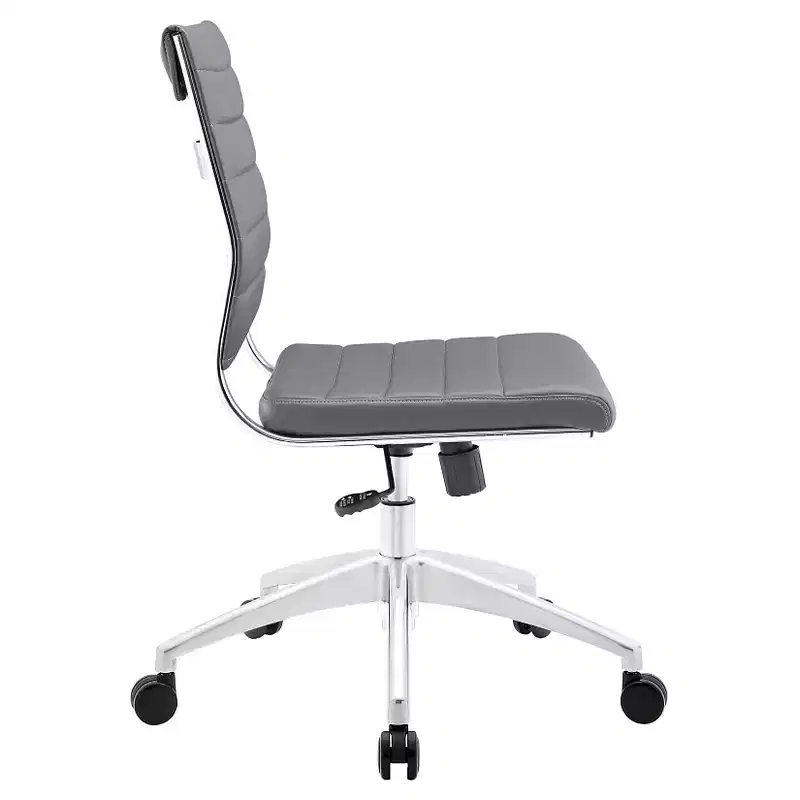 Midback Armless Office Chair Aluminum Frame Adjustable Height
