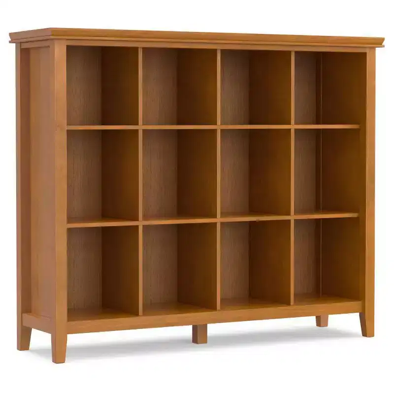 Honey Brown / Russet Brown 12-Cube Open Bookcase Storage Unit