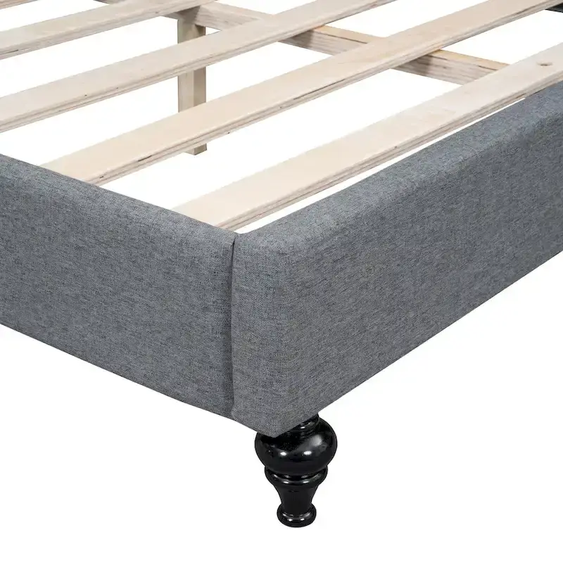 L-Shaped Semi-Enclosed Daybed with Solid Wood Legs
