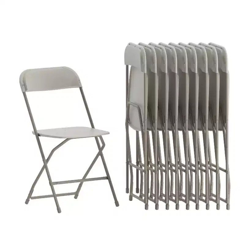 Stackable Folding Plastic Chairs - 650 LB Weight Capacity