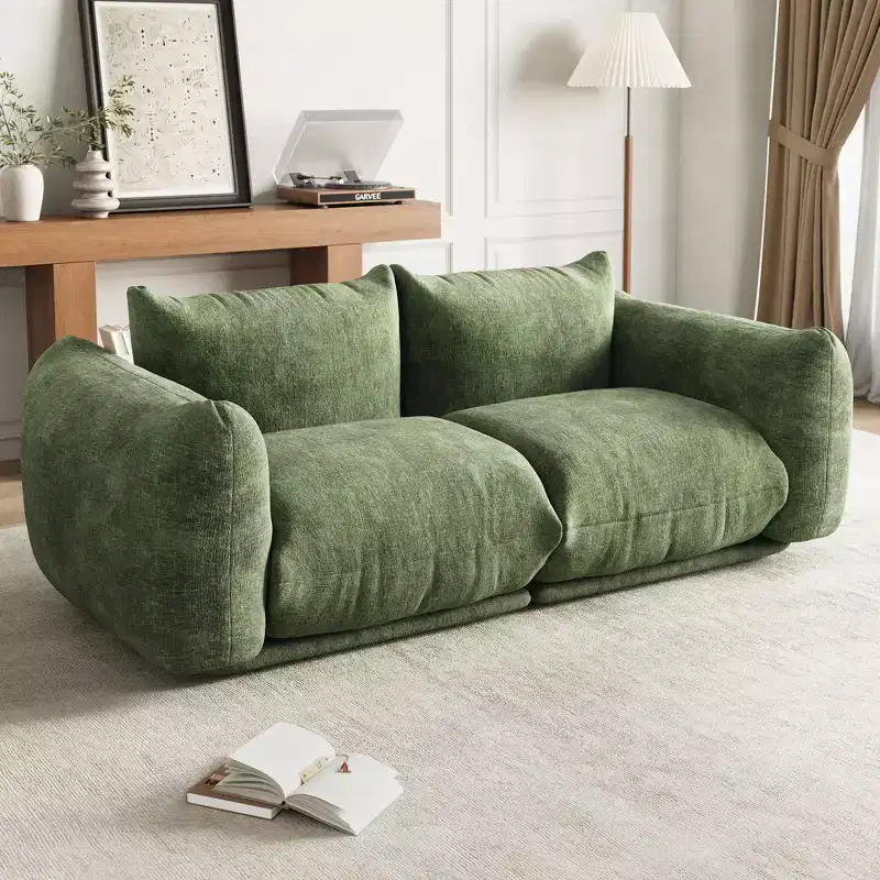 COZONY Chenille Fabric Modular Loveseat Sofa, 2-Seater Cloud Couch with High Resilience Sponge, Small Space Boneless Sofa for Apartment, Living Room