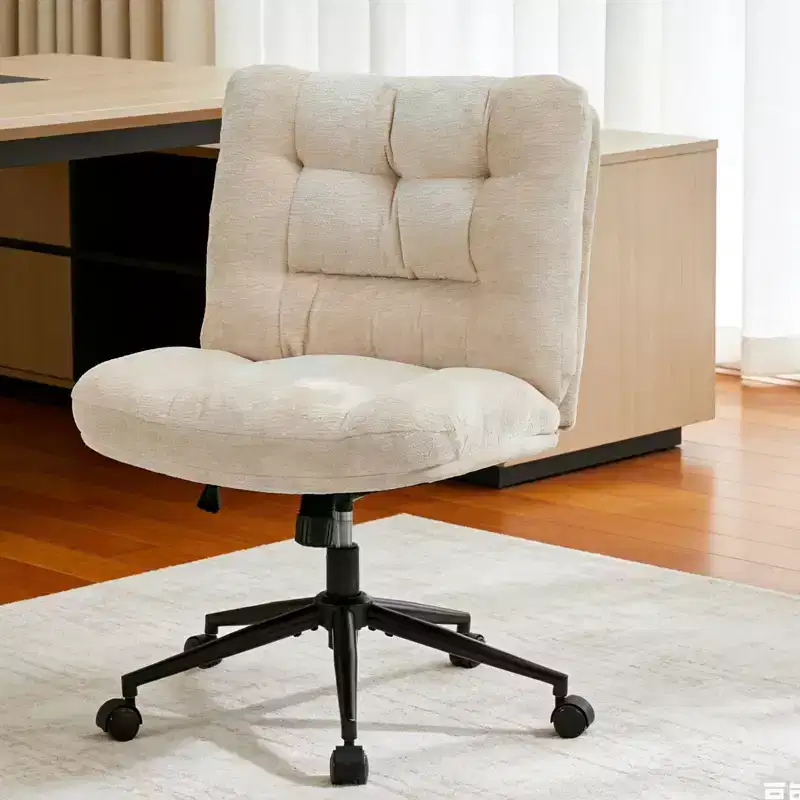 Ergonomic Office Chair with 360 Swivel, Height & Tilt Adjustment, U-Shaped Wide Seat, Soft Chenille Fabric, 4 Colors