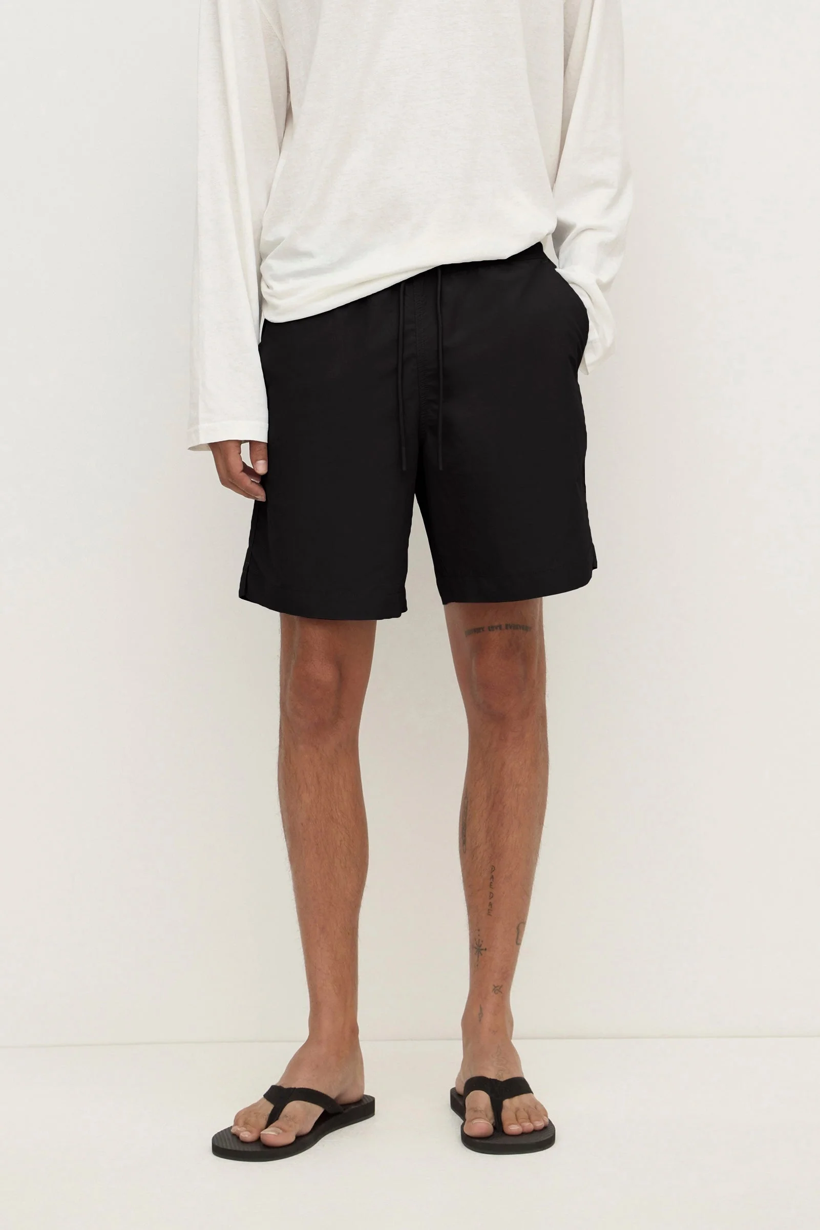 True Black Nylon Swim Short