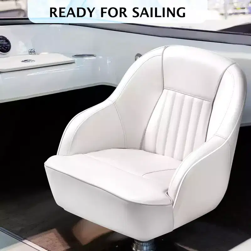 Pontoon Boat Captain Chair  Ergonomic Bucket Seat with Compression Foam Padding and Durable Molded Plastic Frame