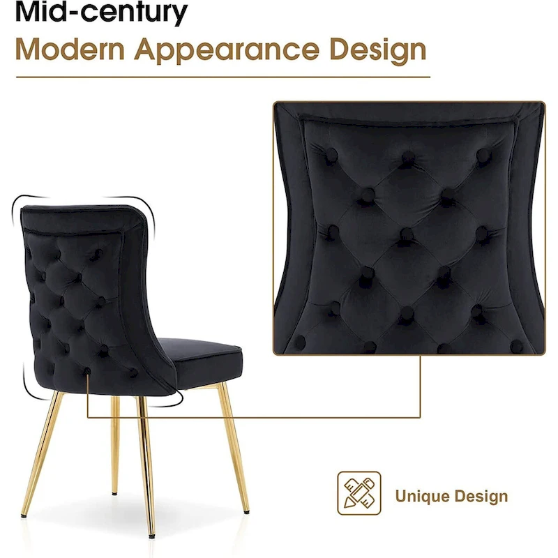 Ivinta Tufted Button Back Room Chair Set of 2