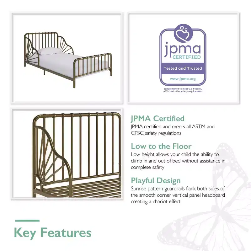 Quinn Metal Toddler Bed Frame – Safe & Sturdy Kids Bedroom Furniture