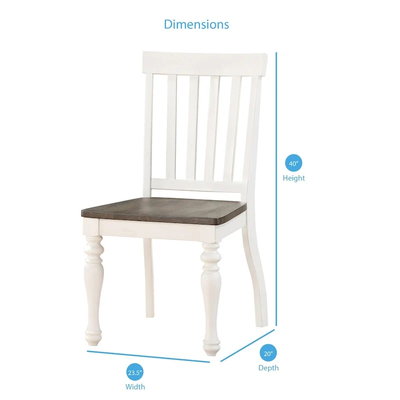 Steve Silver Jillian Farmhouse Two-Tone Side Chair, Set of 2
