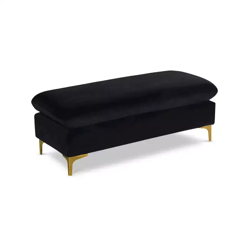 Black Velvet Ottoman