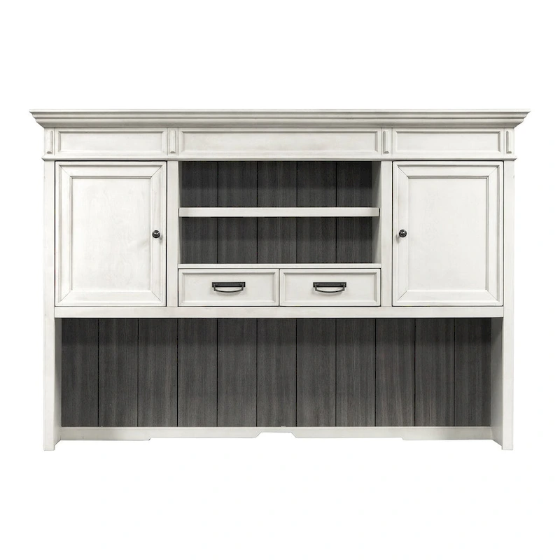 Hartford Wood Hutch With Wire Mesh Doors, Storage Hutch, Office Cabinet, Black