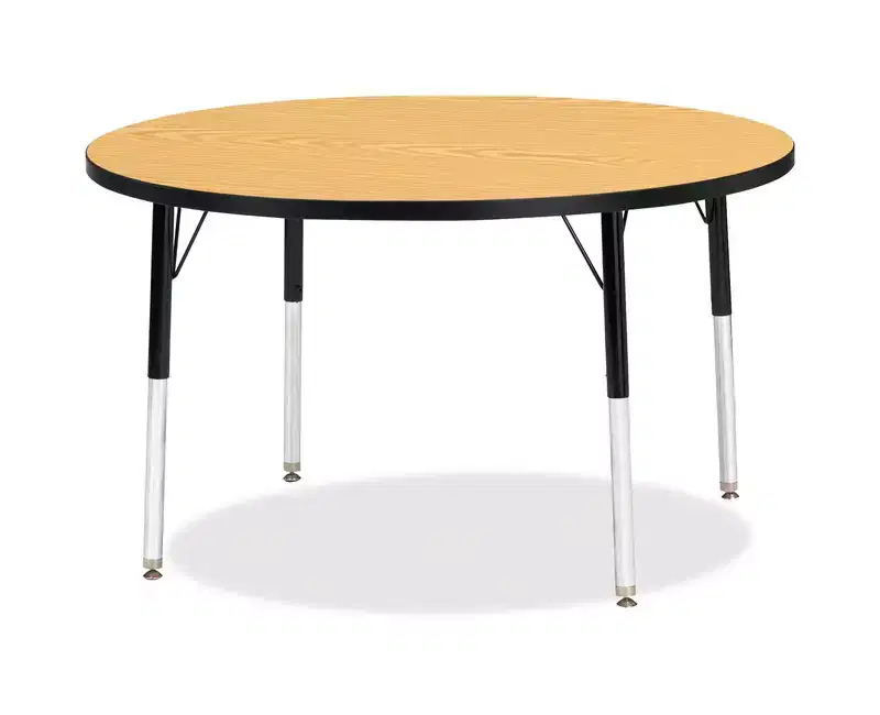Elementary Height Color Top Round Activity Table 42 x 42 in Black