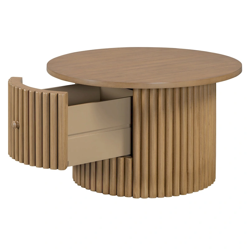 30.5 MDF Coffee Table with Drawer & Slat Base