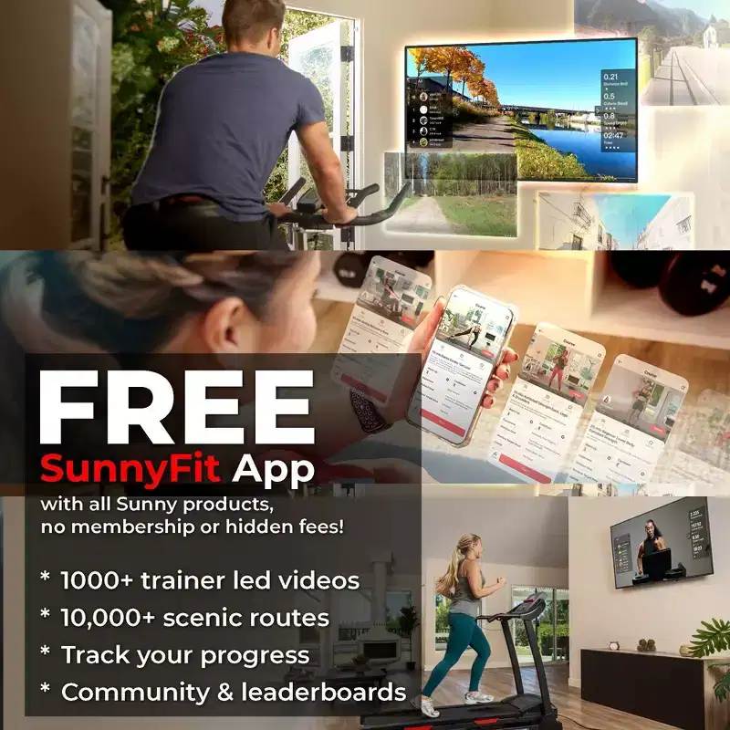 Sunny Health & Fitness Interactive Slim Auto Incline Treadmill