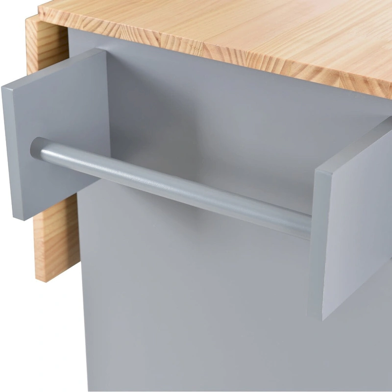 Multifunctional Kitchen Cart with Spice Rack and Adjustable Shelves