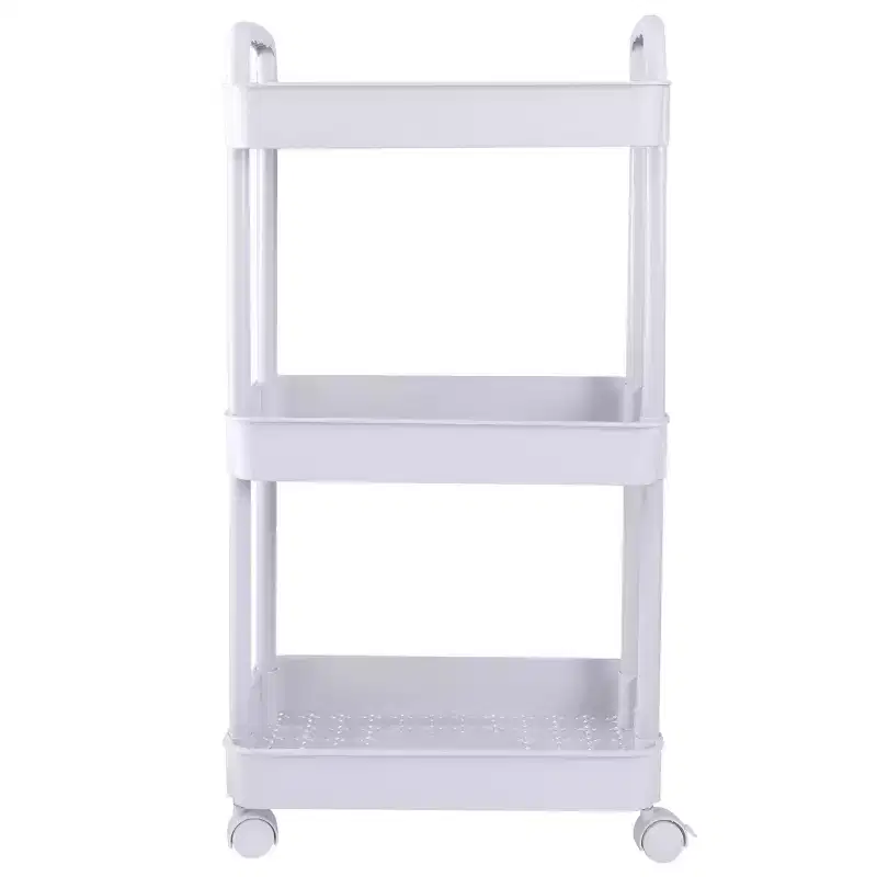 3-Tier Rolling Utility Cart with Wheels - White