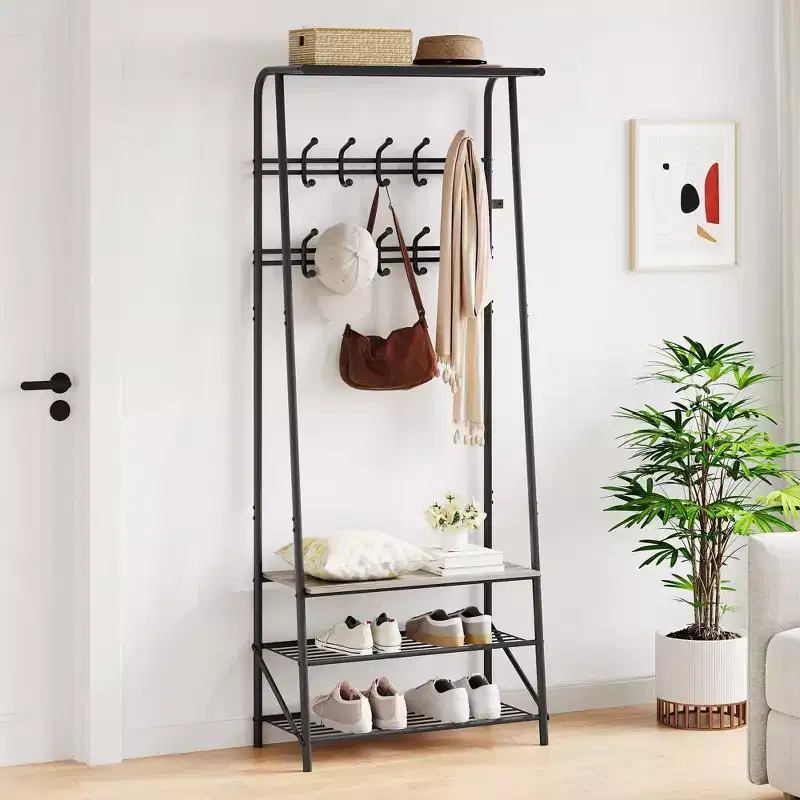 Coat Rack Shoe Bench with 5 /6 /10 Hooks