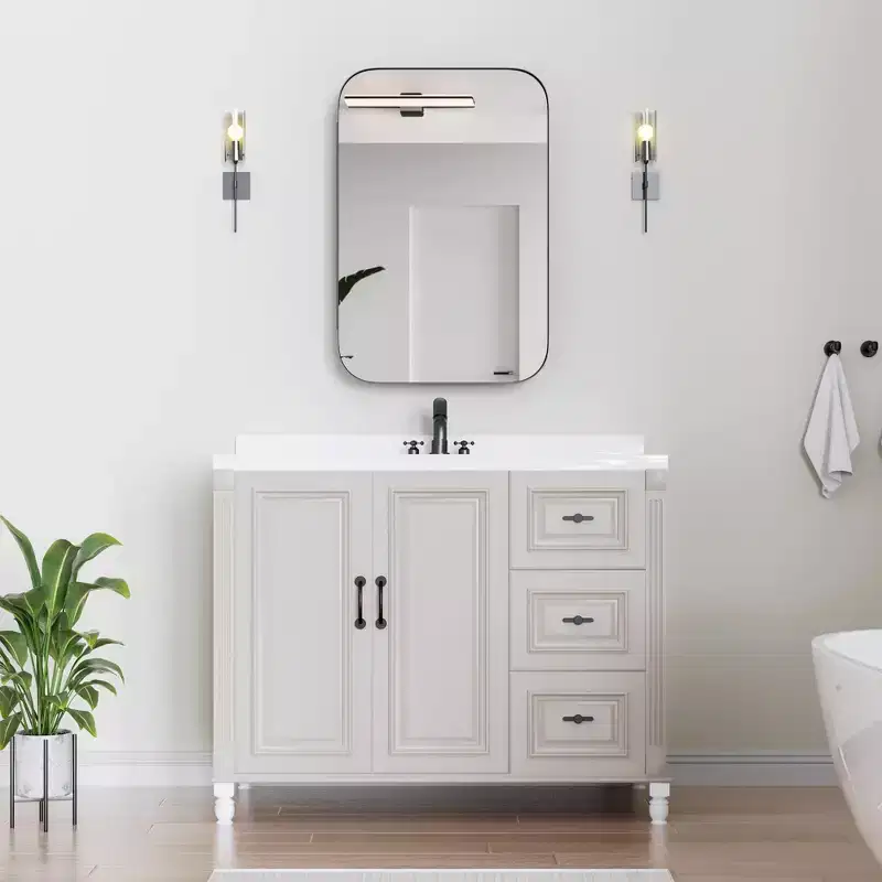 MDF Rectangular Bathroom Medicine Cabinet with Mirror 36
