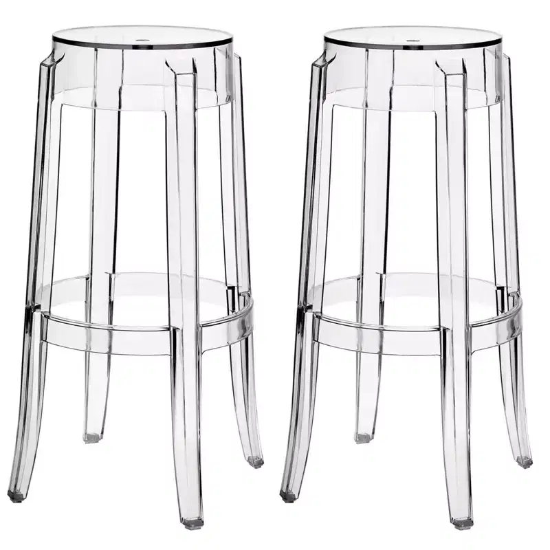 Set of 2 Casper Barstool Clear - Modway