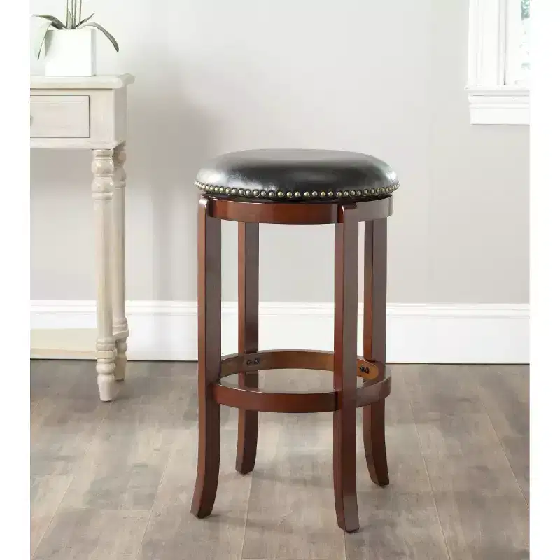 Elwood Swivel Bar Stool - FOX7015 - Cherry/Black - Safavieh Couture