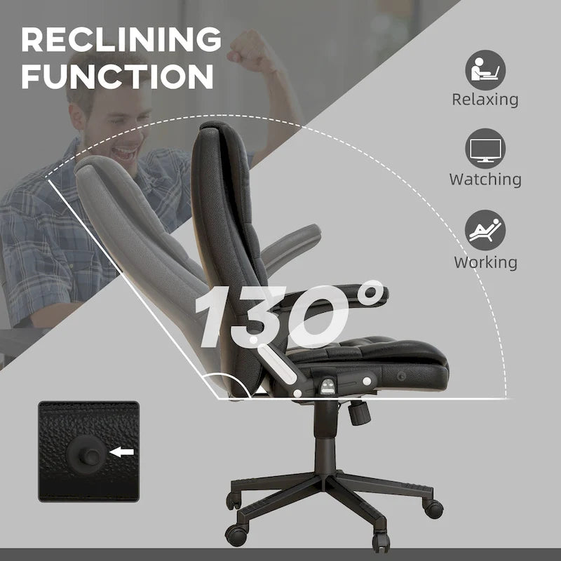 High Back Vibration Massage Office Chair with 6 Vibration Points, Beige