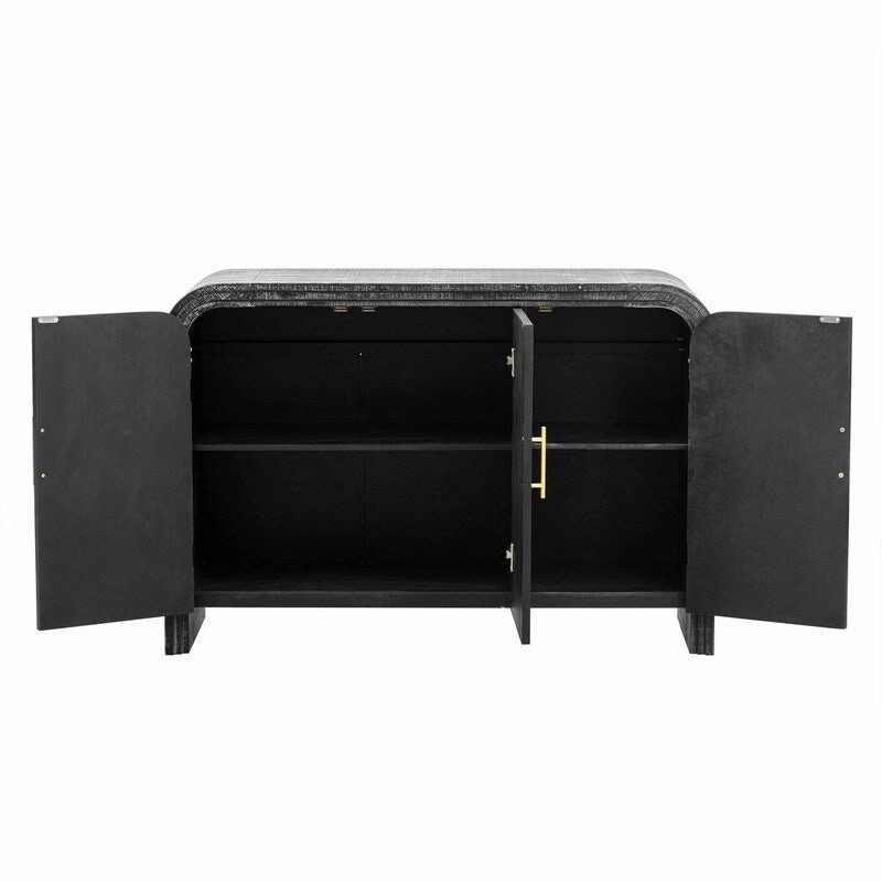47.2W Sideboard with Gold Handles and Adjustable Dividers - N/A