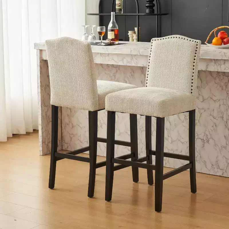 Bar Stool Counter Height Stool Dining Chair Pub Kitchen Stool, PU Leather Upholstered -