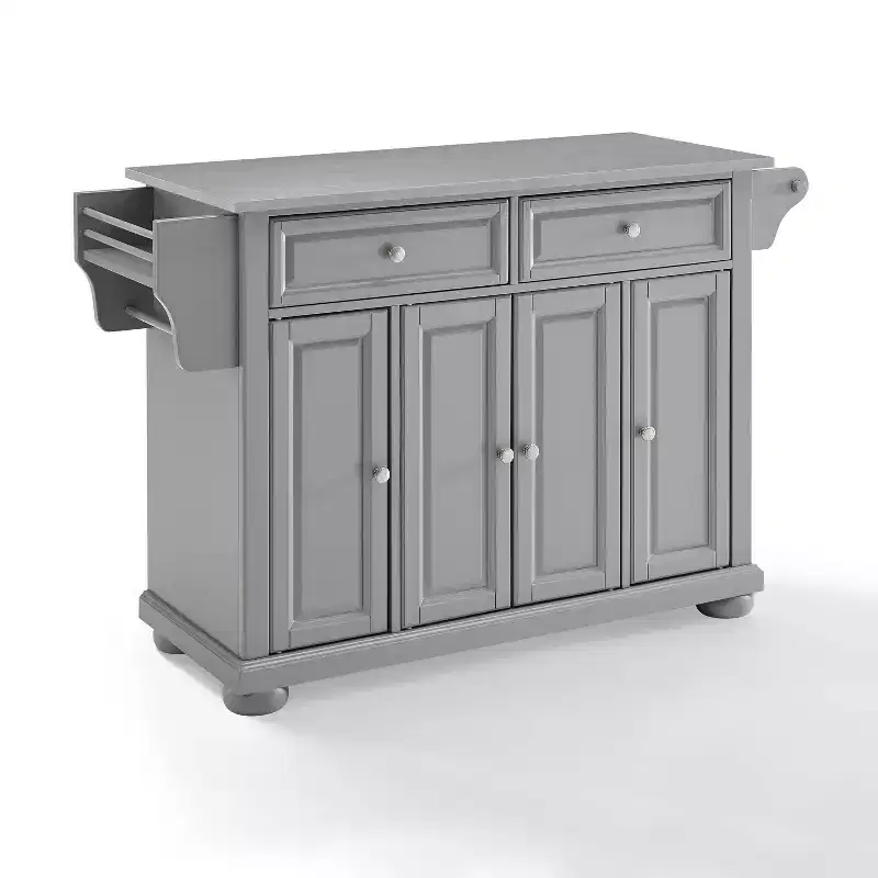 Alexandria Stainless Steel Top Kitchen Island/Cart Gray/Stainless Steel - Crosley