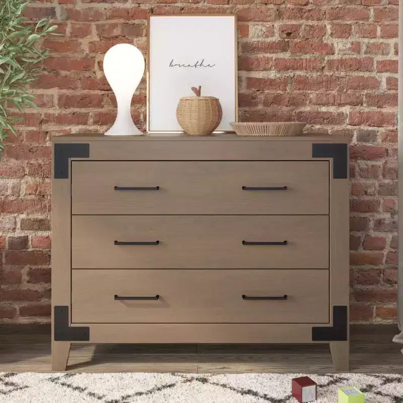 Child Craft Lucas 3 Drawer Dresser for Nursery or Bedroom, Plenty of Storage, Anti-Tip Kit Included to Prevent Tipping, Non-Toxic, Baby Safe Finish
