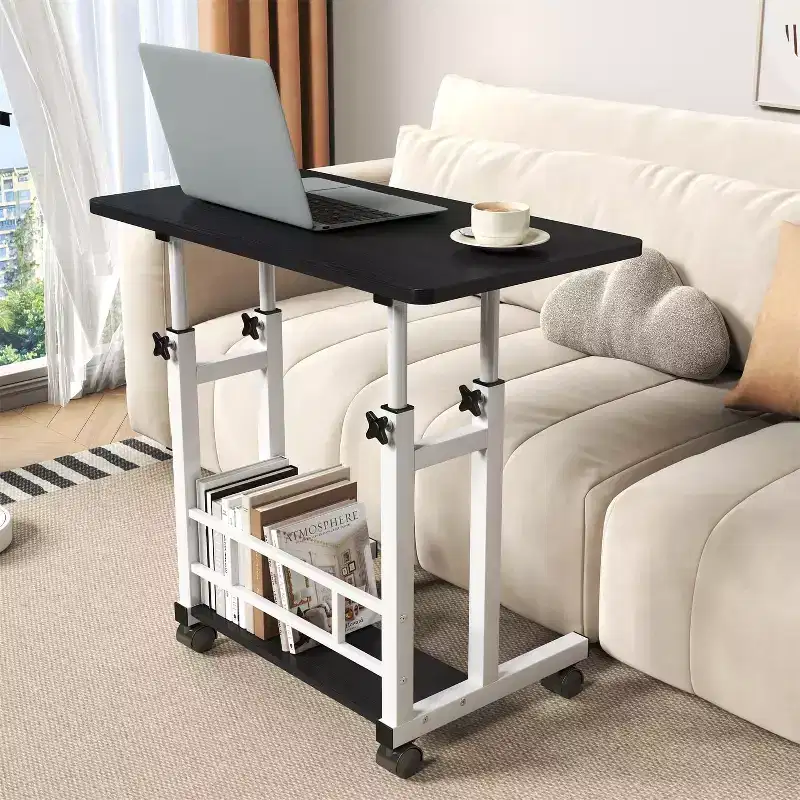 Small Standing Desk Adjustable Height, Mobile Stand Up Desk for Laptop, Portable Computer Table for Home Office Work and Walking Pad Treadmill