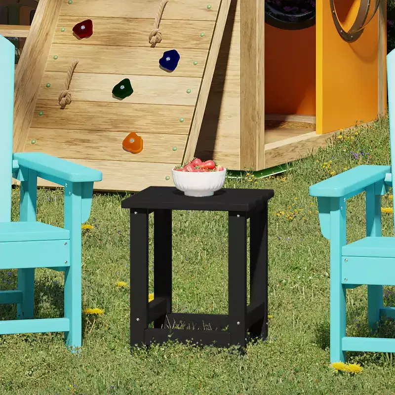 WestinTrends Malibu Kids Outdoor Patio Furniture HDPE Adirondack Square Side Table