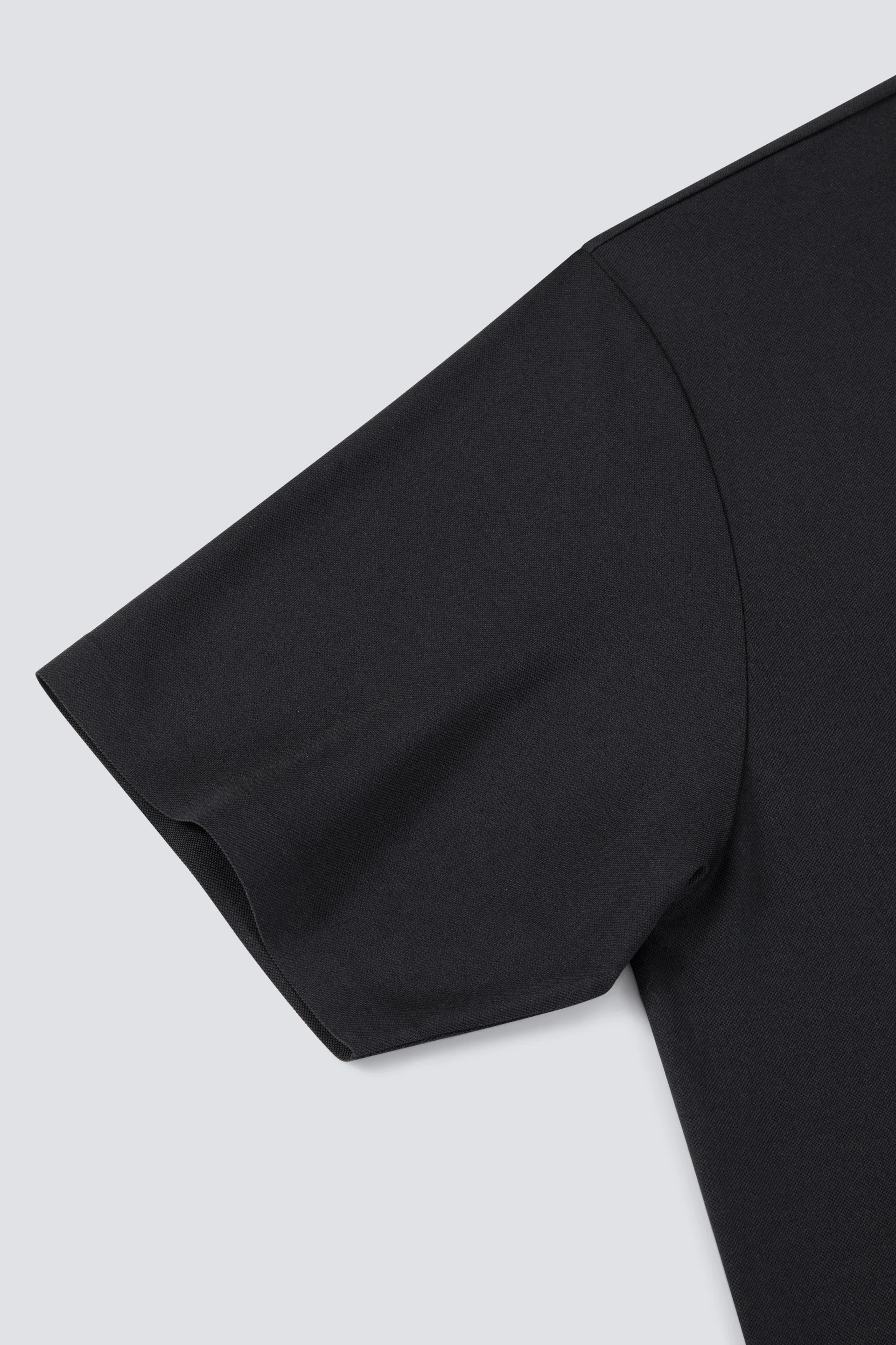Concealed Placket Sharp Pique Polo – Black