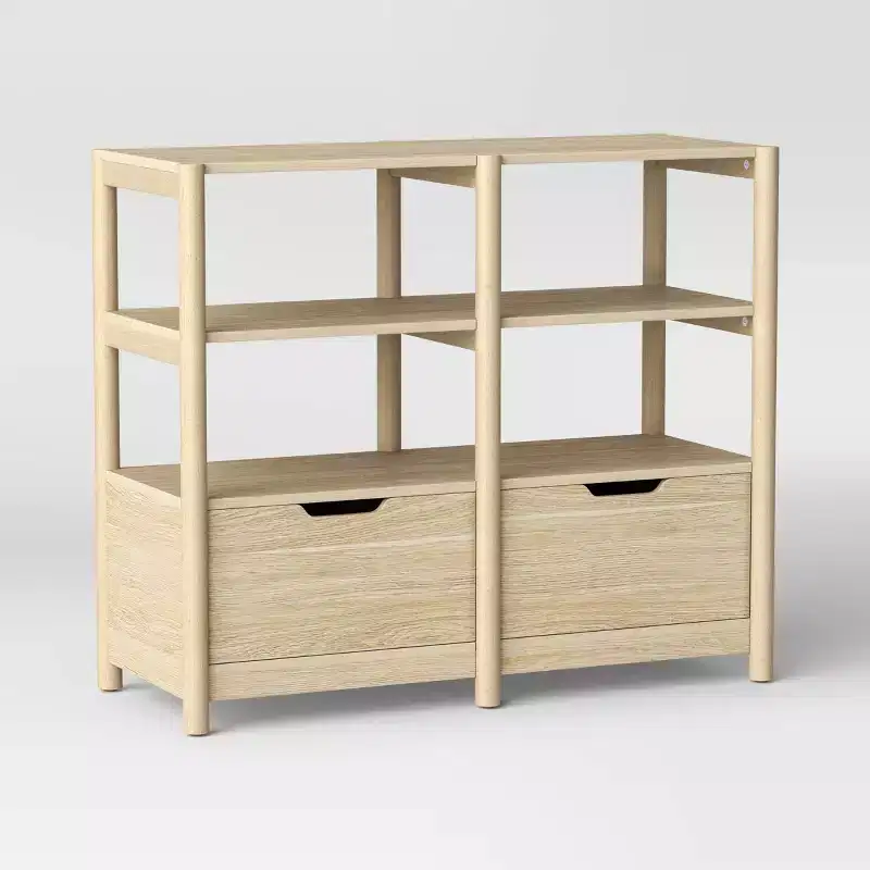 32 Scandi Small Bookcase with Storage Drawers Natural - Room Essentials™