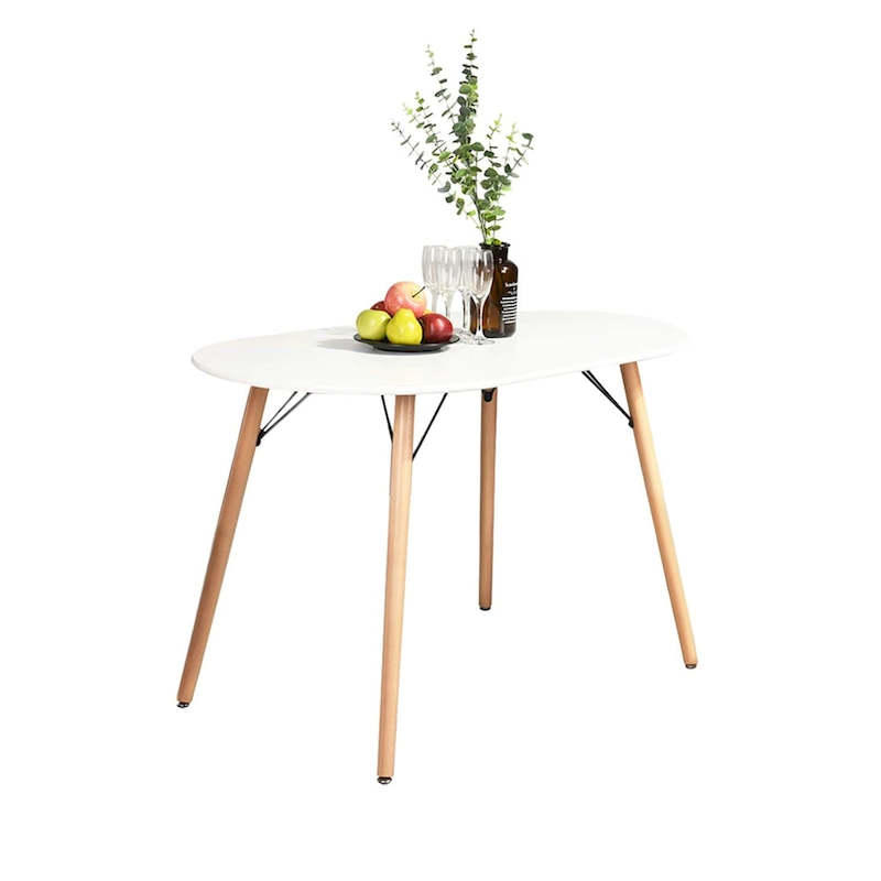 HomyLin 47.2 White Rectangular Dining Table for 4-6 People