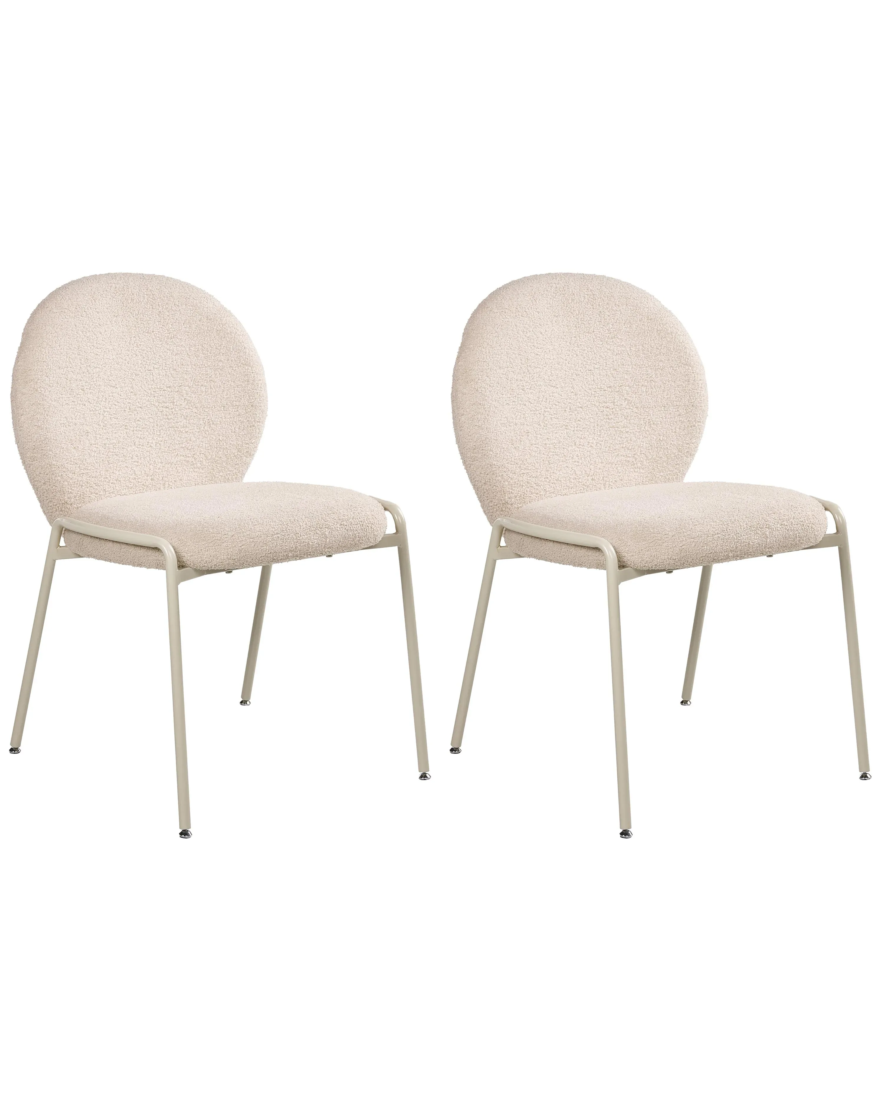 Set di 2 sedie Bouclé Beige chiaro