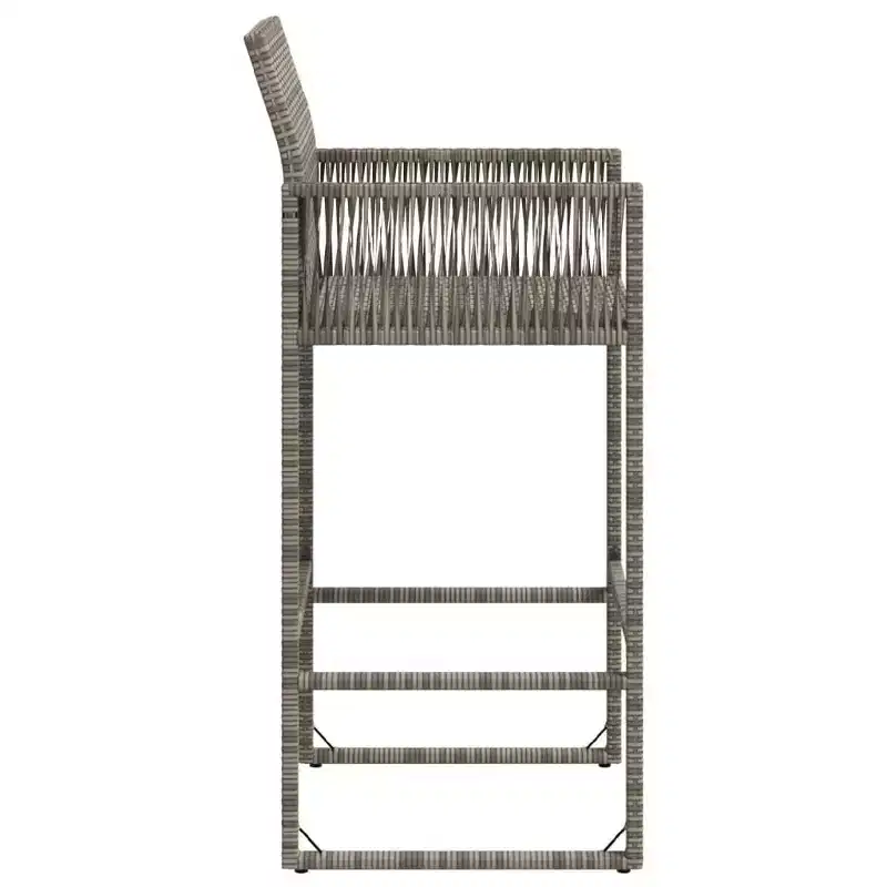 vidaXL Garden Bar Stool PE rattan, powder-coated steel, 100% polyester