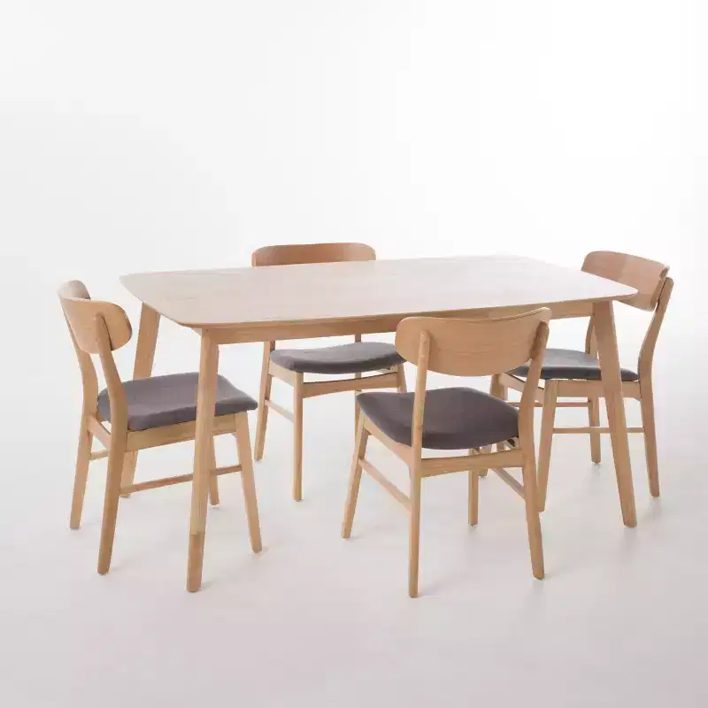 GDFStudio Balfern 5 Pieces Mid Century Modern Upholstered Wood Dining Set