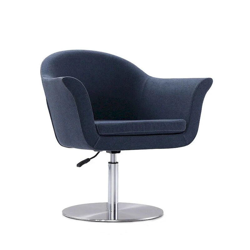 Brushed Metal Woven Swivel Adjustable Accent Chair